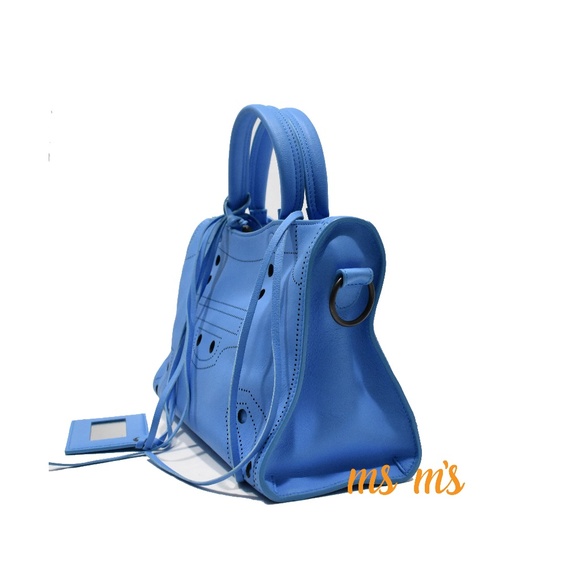 NEW Balenciaga Blue Calfskin Small City Bag - Picture 2 of 8